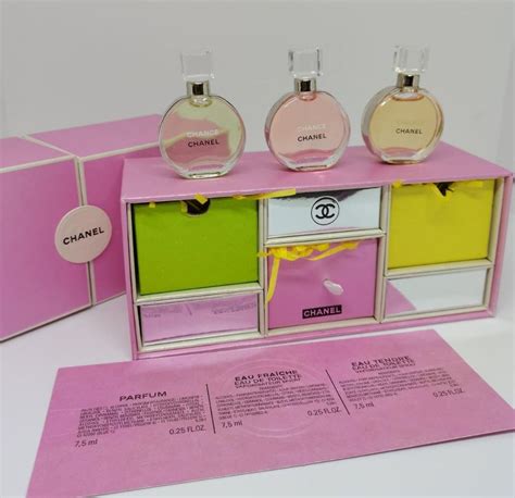 chanel les exclusifs mini perfume set|chanel miniature perfume gift set.